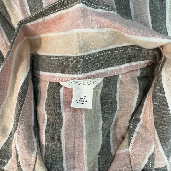 Caslon Striped Long Sleeves Button Down Shirt Size Large - New With Tag- Reemoly - Picture 6 of 10